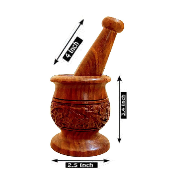Wooden Mortar & Pestle