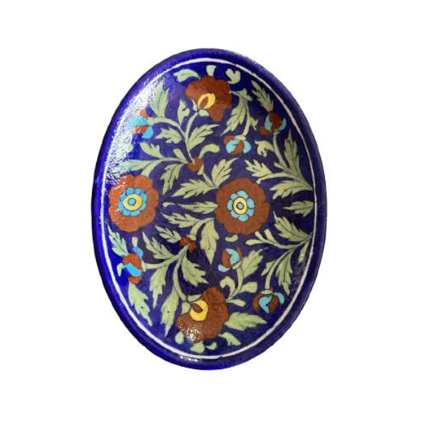 Blue Pottery Round Tray