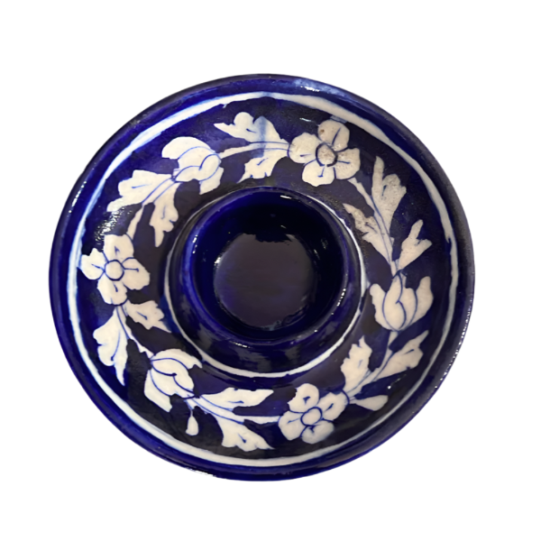 Blue Pottery Candle Holder