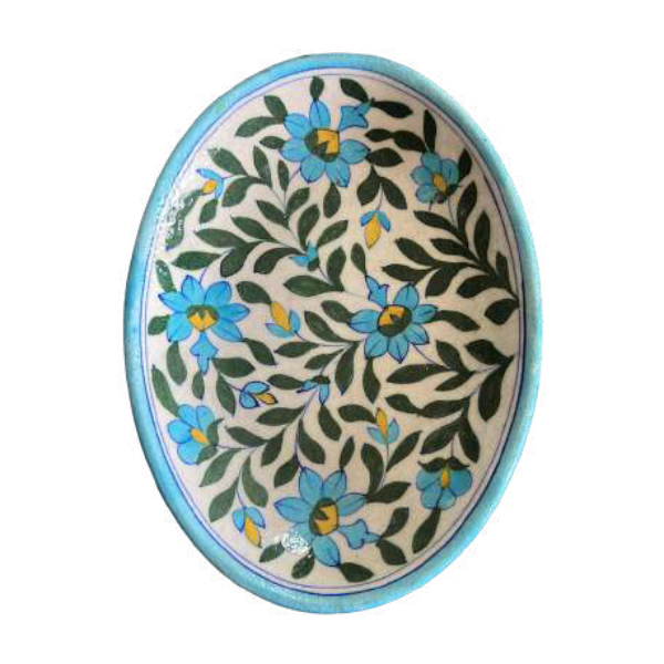 Blue Pottery Round Tray
